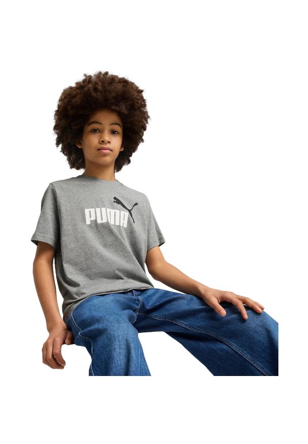 Koszulka Puma Ess 2 Color No.1 Logo Tee B, Dzieci. Kolor: szary. Materiał: bawełna, materiał