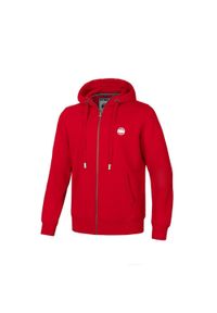 PITBULL - Bluza męska Pitbull rozpinana z kapturem Small Logo. Typ kołnierza: kaptur. Kolor: czerwony. Sport: fitness #1