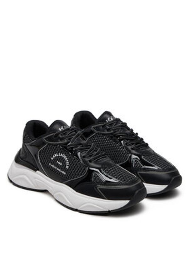 Karl Lagerfeld - KARL LAGERFELD Sneakersy Komet KL56538A Czarny. Kolor: czarny. Materiał: skóra, lakier