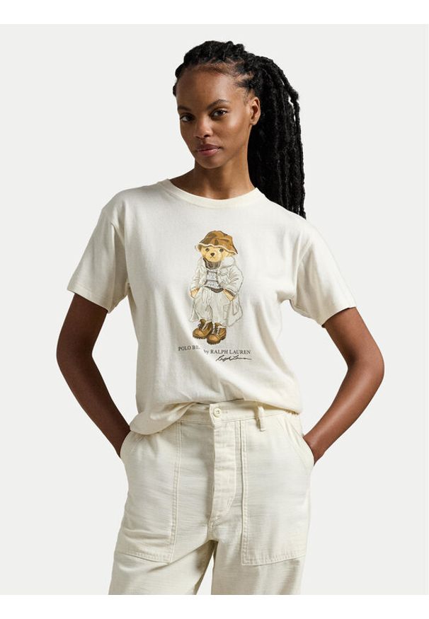 Polo Ralph Lauren T-Shirt 211947961001 Écru Regular Fit. Typ kołnierza: polo. Materiał: bawełna