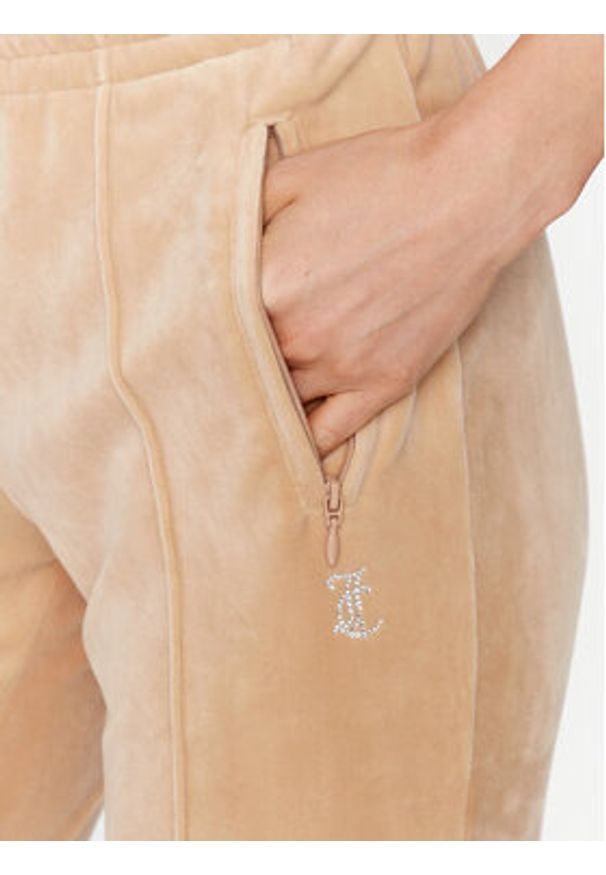 Juicy Couture Spodnie dresowe Tina JCAPW045 Beżowy Regular Fit. Kolor: beżowy. Materiał: syntetyk