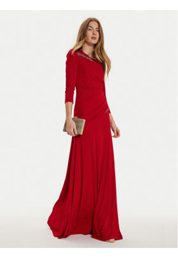 Rinascimento Sukienka wieczorowa CFC0121168003 Czerwony Slim Fit. Kolor: czerwony. Materiał: syntetyk. Styl: wizytowy