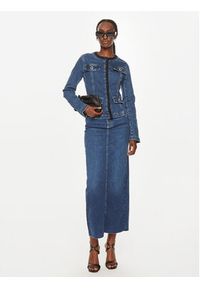 Liu Jo Spódnica jeansowa UF4105 D4811 Granatowy Regular Fit. Kolor: niebieski. Materiał: jeans, bawełna #3