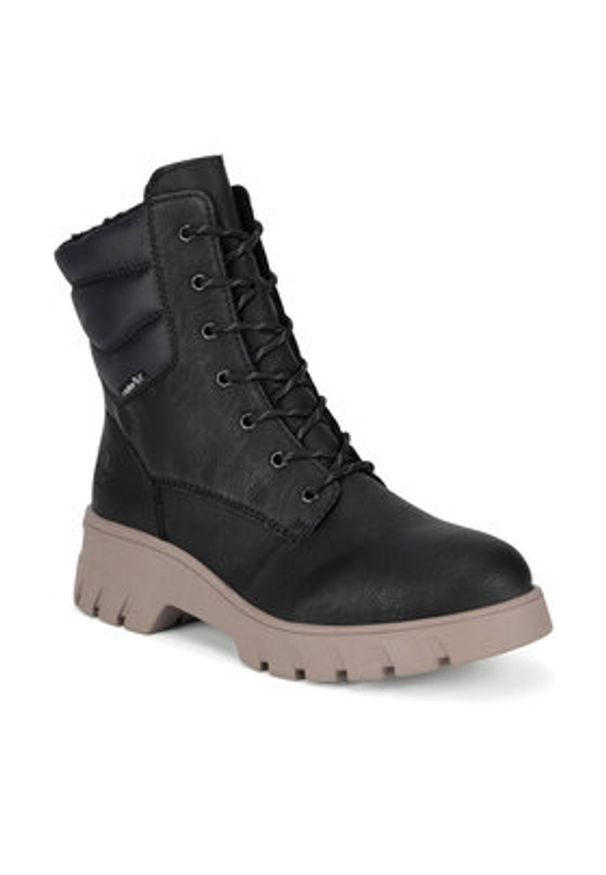 Rieker Trzewiki 71831-00 Czarny. Kolor: czarny. Materiał: materiał