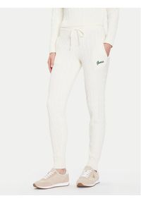 Guess Spodnie dzianinowe V5BB20 Z0572 Beżowy Regular Fit. Kolor: beżowy. Materiał: syntetyk