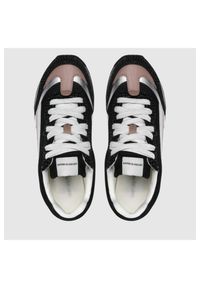 Emporio Armani - EMPORIO ARMANI Czarne sneakersy damskie ze srebrnymi elementami, Rozmiar 36. Kolor: czarny. Materiał: materiał, skóra, zamsz. Szerokość cholewki: normalna #7