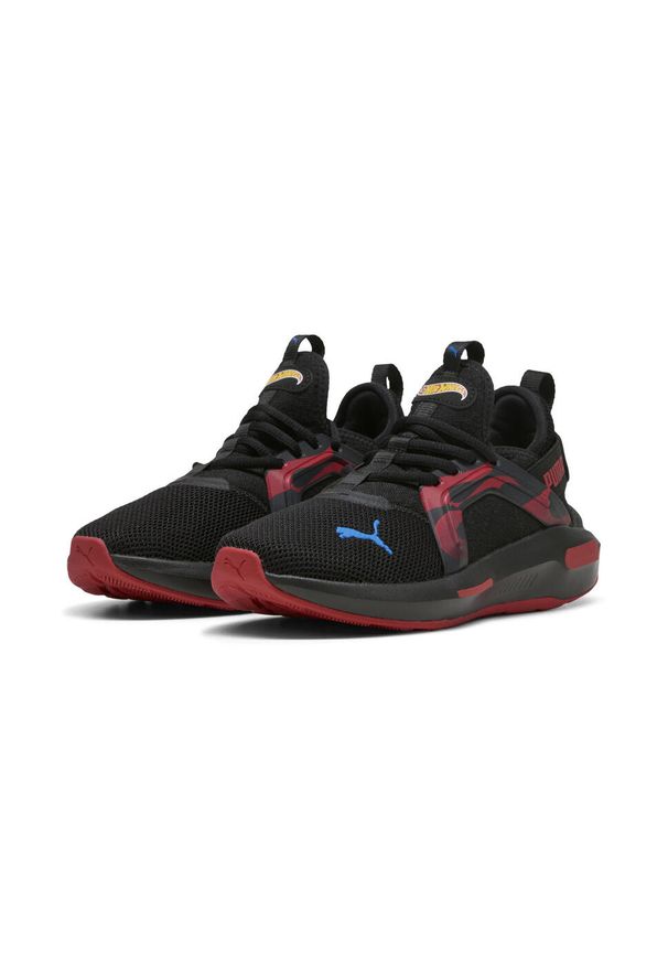 Puma - Młodzieżowe buty do biegania Enzo 5 PUMA × HOT WHEELS™ SOFTRIDE PUMA. Kolor: czerwony, wielokolorowy, czarny. Szerokość cholewki: normalna
