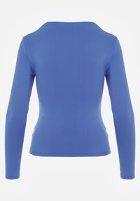 Born2be - Niebieska Bluzka Phylys. Kolor: niebieski. Materiał: dzianina. Długość rękawa: długi rękaw. Długość: długie. Wzór: gładki #2