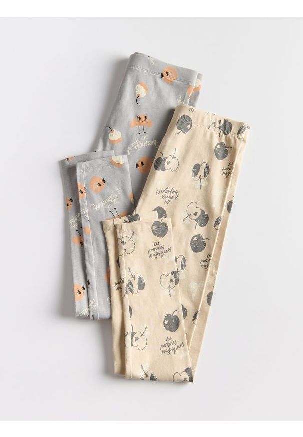 Reserved - Bawełniane legginsy 2 pack - wielobarwny. Materiał: bawełna