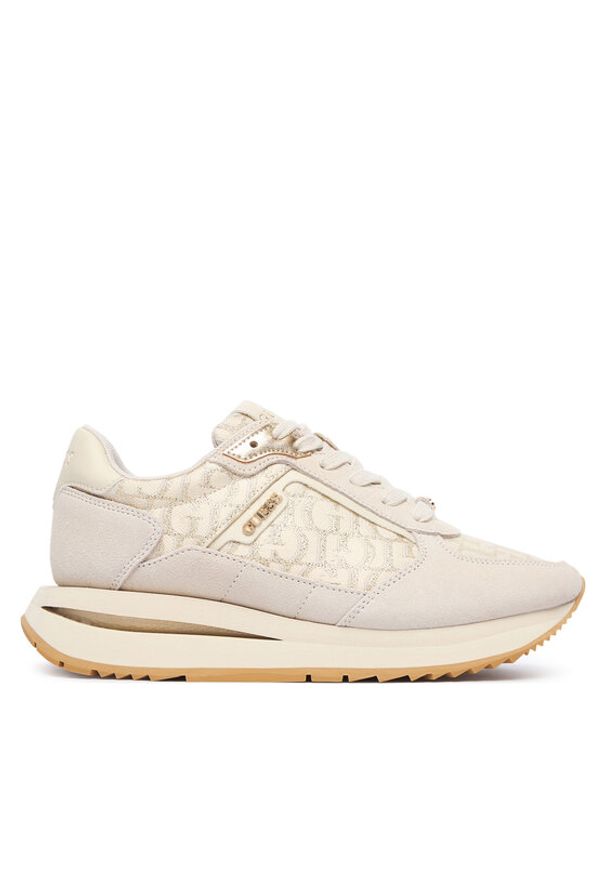 Guess Sneakersy FLTEG5 LEA12 Kremowy. Kolor: kremowy. Materiał: zamsz, skóra
