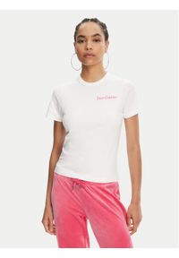 Juicy Couture T-Shirt La Beach JCWCT125319 Biały Regular Fit. Kolor: biały. Materiał: bawełna