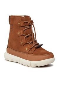 sorel - Sorel Śniegowce Youth Sorel Explorer™ Lace Wp NY4897-242 Brązowy. Kolor: brązowy. Materiał: skóra, zamsz #5