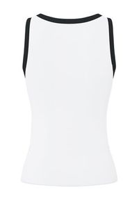 Pieces Top May 17154484 Biały Slim Fit. Kolor: biały. Materiał: bawełna