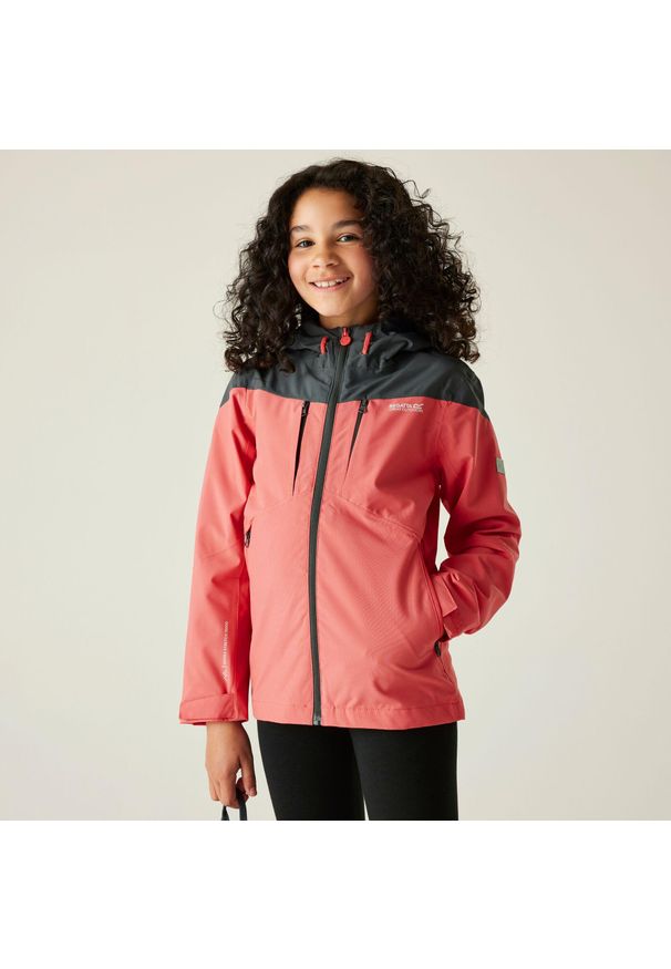 Regatta - Dziecięca kurtka Highton VI Waterpoof. Kolor: różowy. Materiał: poliester, tkanina