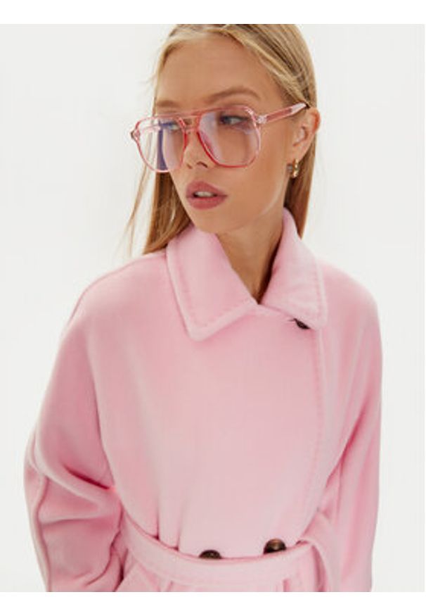 Marella Płaszcz wełniany Dede 2423016082 Różowy Regular Fit. Kolor: różowy. Materiał: wełna