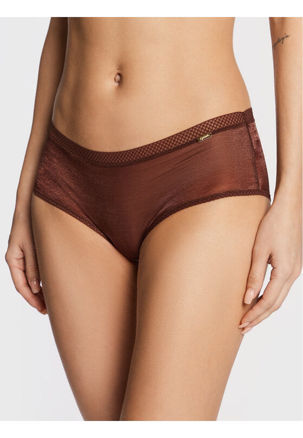 Gossard Bokserki Glossies 6274 Brązowy. Kolor: brązowy. Materiał: syntetyk