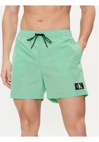 Calvin Klein Swimwear Szorty kąpielowe KM0KM00980 Zielony Regular Fit. Kolor: zielony. Materiał: syntetyk #1