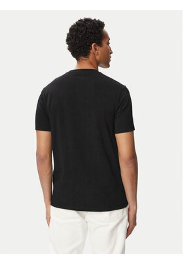 Karl Lagerfeld - KARL LAGERFELD T-Shirt 755781 563235 Czarny Regular Fit. Typ kołnierza: dekolt w karo. Kolor: czarny. Materiał: bawełna
