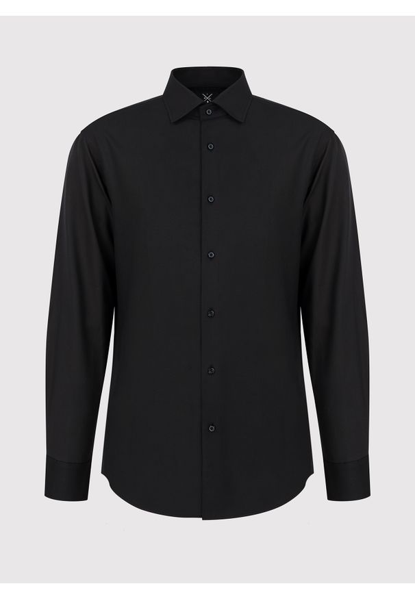 Pako Lorente - PAKO LORENTE – Męska elegancka koszula w kolorze czarnym. Okazja: na wesele, na ślub cywilny. Kolor: czarny. Materiał: bawełna. Długość rękawa: długi rękaw. Długość: długie. Wzór: gładki. Styl: elegancki