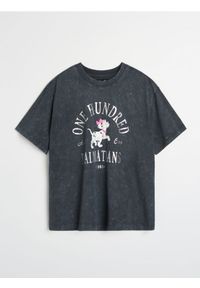 Sinsay - Bawełniana koszulka z efektem sprania 101 Dalmatians - szary. Kolor: szary. Materiał: bawełna #1