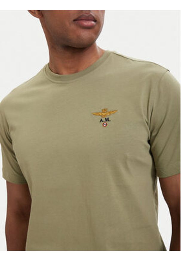 Aeronautica Militare T-Shirt 261TS1580UJ00372 Zielony Regular Fit. Kolor: zielony. Materiał: bawełna