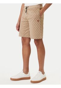 Guess Szorty sportowe Z4YD03 K7122 Beżowy Regular Fit. Kolor: beżowy. Materiał: syntetyk, bawełna. Styl: sportowy #1