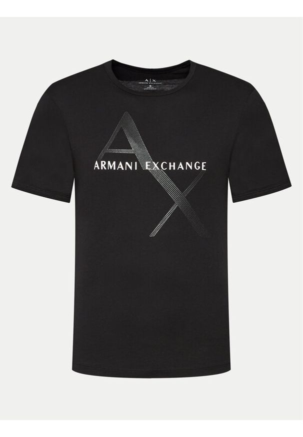 Armani Exchange T-Shirt 8NZT76 Z8H4Z 1200 Czarny Regular Fit. Kolor: czarny. Materiał: bawełna