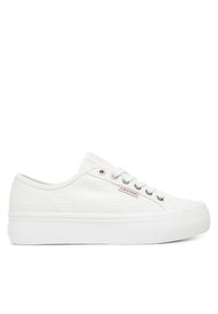 Calvin Klein Jeans Tenisówki Vulc Flatform Ctn Logo Tag YW0YW01838 Biały. Kolor: biały. Materiał: materiał