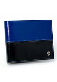 ROVICKY - Portfel męski skórzany RFID Rovicky N01-VT2 czarno-niebieski. Kolor: czarny, niebieski, wielokolorowy. Materiał: skóra