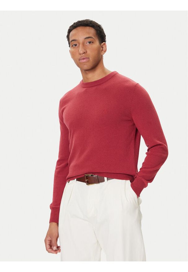 Marc O'Polo Sweter 529 5144 60504 Czerwony Regular Fit. Typ kołnierza: polo. Kolor: czerwony. Materiał: bawełna