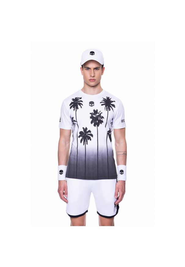 HYDROGEN - Koszulka tenisowa męska z krótkim rękawem Hydrogen. Kolor: biały, wielokolorowy, czarny. Długość rękawa: krótki rękaw. Długość: krótkie. Sport: tenis