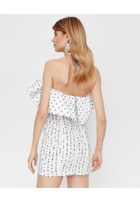 SELF PORTRAIT - Biała sukienka z odkrytymi ramionami. Okazja: na imprezę. Kolor: biały. Materiał: tkanina. Wzór: kropki. Typ sukienki: z odkrytymi ramionami. Styl: retro. Długość: mini #7