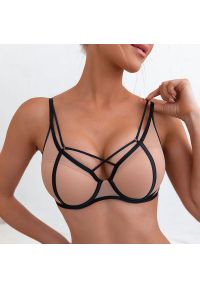 Intica - Zestaw bielizny z kontrastową lamówką na romantyczny wieczór Annetraud. Kolor: beżowy. Materiał: materiał #9