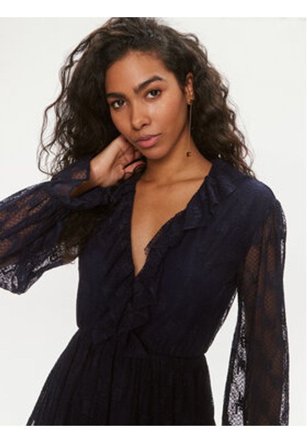 Liu Jo Sukienka codzienna MA4096 J4703 Granatowy Regular Fit. Okazja: na co dzień. Kolor: niebieski. Materiał: syntetyk, bawełna. Typ sukienki: proste. Styl: casual