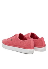 TOMMY HILFIGER - Tommy Hilfiger Sneakersy Washed Canvas Vulc Sneaker FW0FW08894 Różowy. Kolor: różowy. Materiał: materiał #4