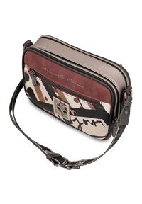 Torebka damska Anekke, mała na ramię z regulowanym paskiem i z 2 komorami, brązowa, 41803-183. Kolor: brązowy. Wzór: haft. Dodatki: z haftem. Styl: elegancki. Rodzaj torebki: na ramię #5