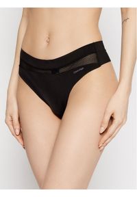 Calvin Klein Underwear Stringi 000QF6047E Czarny. Kolor: czarny. Materiał: syntetyk