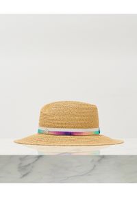 MAISON MICHEL PARIS - Beżowy kapelusz Virginie. Kolor: beżowy. Materiał: lakier. Wzór: aplikacja. Sezon: lato #4