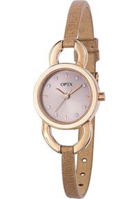 Zegarek Opex Zegarek damski Opex X4066LA1 CYRKONIE brązowy. Kolor: brązowy #1