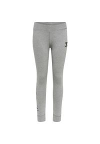 Dziecięce legginsy bawełniane Hummel Move Grid. Kolor: szary. Materiał: bawełna. Styl: młodzieżowy