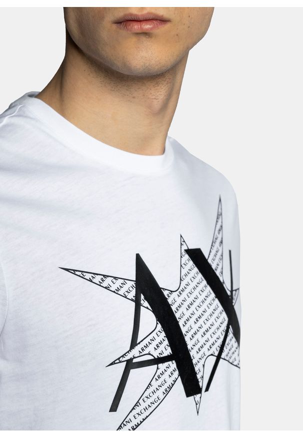 Koszulka męska biała Armani Exchange 3LZTFD ZJ8EZ 1100. Kolor: biały