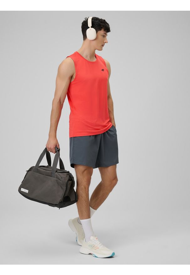 4f - 4F Koszulka treningowa regular szybkoschnąca męska - czerwona L. Kolor: czerwony. Długość rękawa: bez rękawów. Sport: fitness