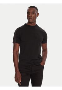 Karl Lagerfeld - KARL LAGERFELD T-Shirt 755030 554235 Czarny Regular Fit. Typ kołnierza: dekolt w karo. Kolor: czarny. Materiał: bawełna