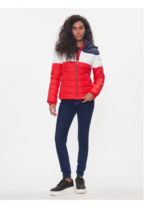 Tommy Jeans Kurtka zimowa Colorblock DW0DW17257 Kolorowy Slim Fit. Materiał: syntetyk. Wzór: kolorowy. Sezon: zima
