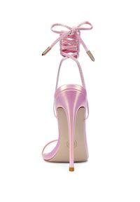FEMME Los Angeles - FEMME LOS ANGELES - Różowe sandały na szpilce Luce Minimale Rose. Zapięcie: pasek. Kolor: różowy, wielokolorowy, fioletowy. Obcas: na szpilce. Wysokość obcasa: średni #6