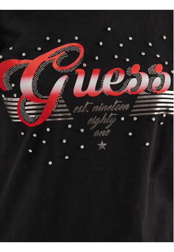 Guess T-Shirt Logo W3GI33 KB3P0 Czarny Boxy Fit. Kolor: czarny. Materiał: bawełna