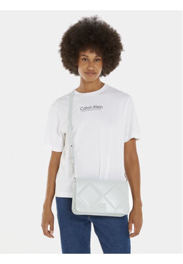 Calvin Klein Torebka Quilt K60K611759 Szary. Kolor: szary. Materiał: skórzane