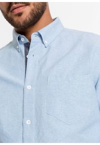 bonprix - Koszula oksfordzka z długim rękawem. Kolor: niebieski. Długość rękawa: długi rękaw. Długość: długie. Wzór: haft #3