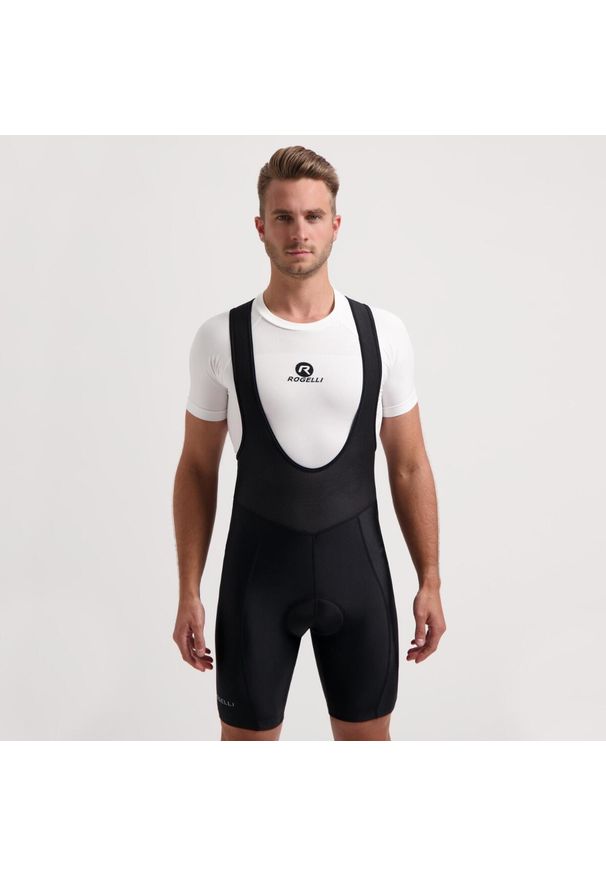 ROGELLI - Spodenki rowerowe męskie Rogelli ECON, na szelkach. Kolor: czarny. Sport: kolarstwo