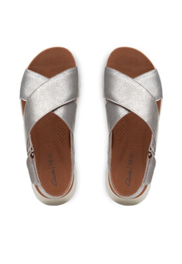 Clarks Sandały DashLite Wish 26171951 Srebrny. Kolor: srebrny. Materiał: skóra